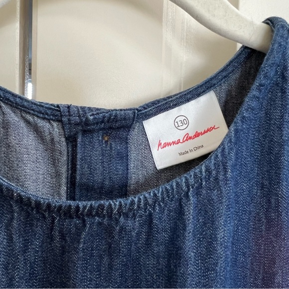 Hanna Andersson Girls Denim Dress, Size 8 (130 CM) - Picture 5 of 9
